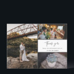 Merci Multi Photo Collage Mariage<br><div class="desc">mariage design Merci vous remercie cartes avec quatre de vos photos de mariage préférées. Montrez à votre famille et à vos amis votre appréciation de faire partie de votre célébration mariage avec l'une de ces belles cartes de souvenir. Customisez avec votre message court et vos noms. Contactez-moi par le bouton...</div>