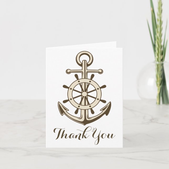 Merci Nautical Anchor & Ship Wheel (Devant)