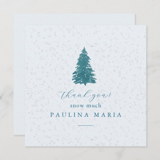 Merci Neige Arbre d'hiver Quinceanera (Devant / Derrière)