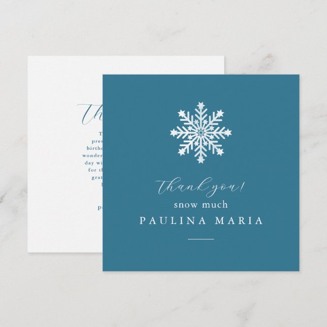 Merci neige beaucoup hiver Quinceanera bleu (Devant / Derrière)