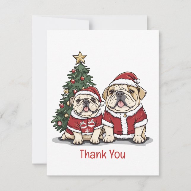Merci Noël anglais Bulldog Santa Hats (Devant)