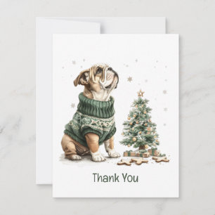 Merci Noël Anglais Chien de Noël Arbre