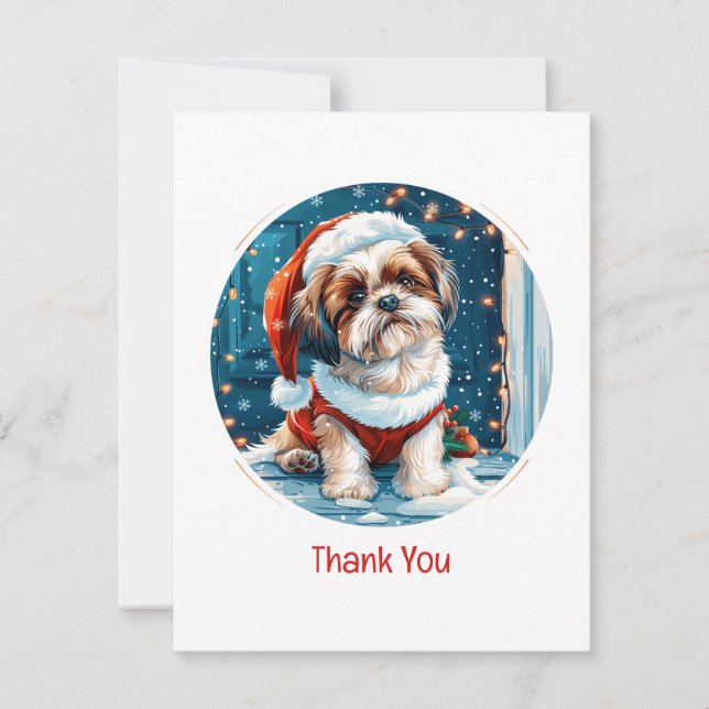 Merci Noël Chih Tzu Père Noël Chien (Devant)