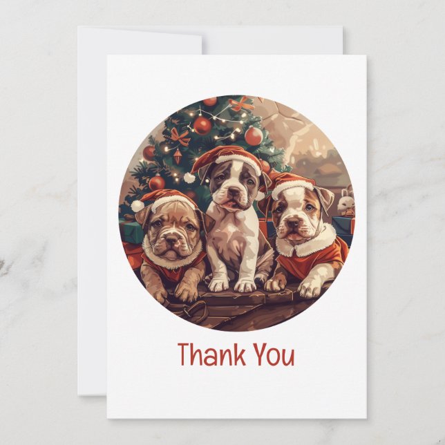 Merci Noël Chiots Pit Bull (Devant)