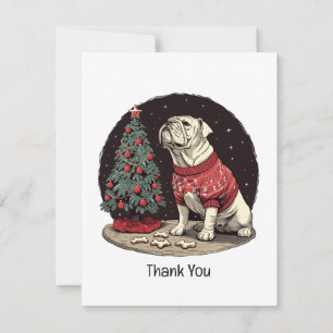 Merci Noël English Bulldog Arbre de Noël