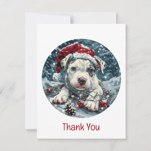 Merci Noël Pit Bull Santa Chiot (Devant)