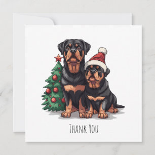 Merci Noël Rottweiler Chien Arbre de Noël