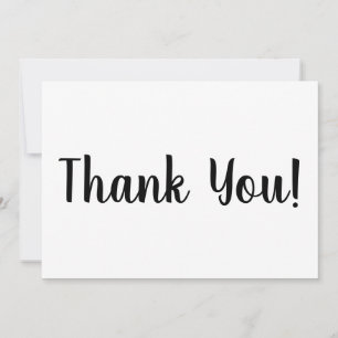 Merci noir blanc brosse script carte design