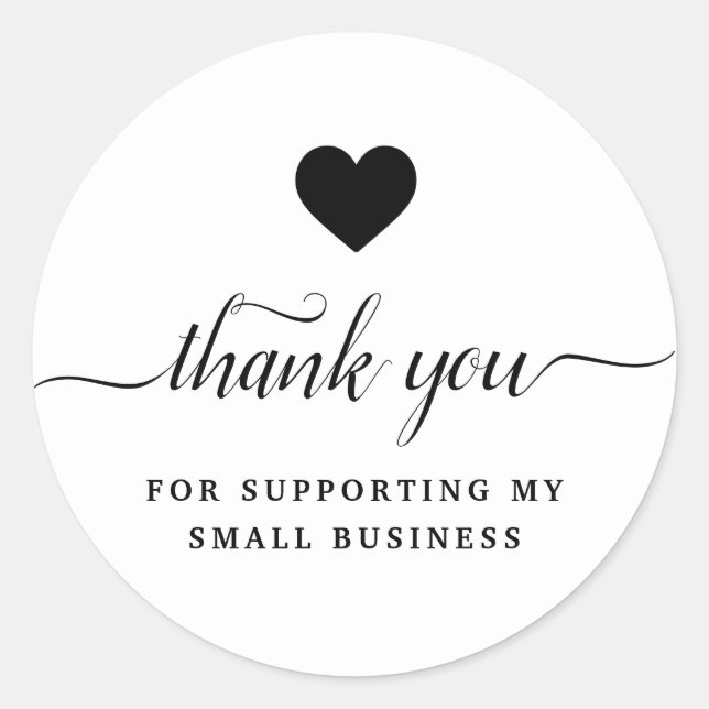 Merci noir blanc classique rond autocollant (Devant)