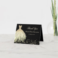 Merci noir de Quinceanera de robe d'étincelle d'or