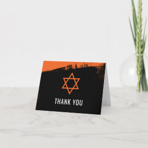 Merci noir orange grunge de Mitzvah de barre