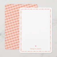 MERCI NOTE mignon joli chèque pastel orange