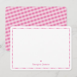 MERCI NOTE moderne mignon chèque coeur rose blanc