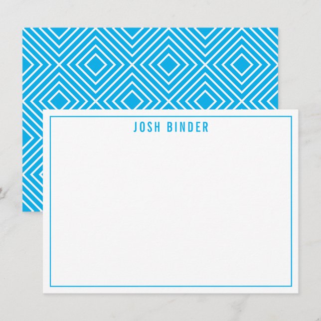 MERCI NOTER moderne nom minimal aqua bleu (Devant / Derrière)