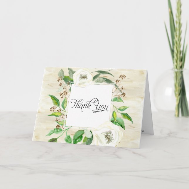Merci Notes Mariage nuptiale Boho Leaf Bois (Devant)