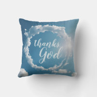 Merci, Nuages de Dieu Photographie Coussin Bleu