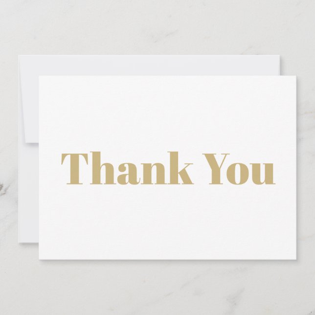 Merci or blanc moderne élégante carte de note (Devant)