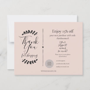 Merci Or rose Pour La Carte De Remise