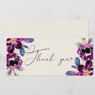 Merci orné de fleurs roses et violettes en forme d