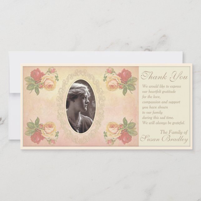 Merci ovale de sympathie de cadre de photo de rose (Devant)