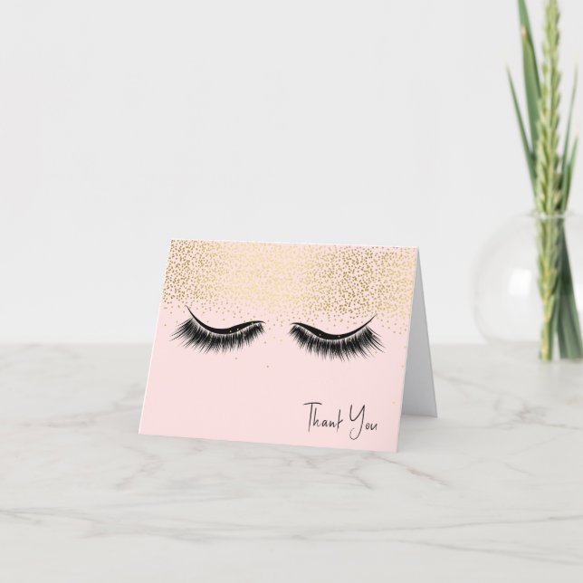 Merci Paillettes Dorées et Cils (Devant)