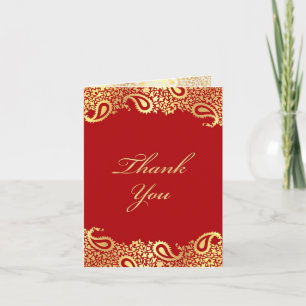 Merci Paisleys Carte Indienne Élégante Pliée