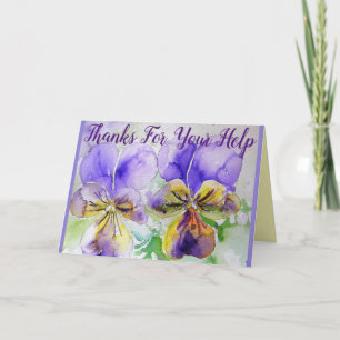 Merci Pansy Violet grâce à la carte Watercolor