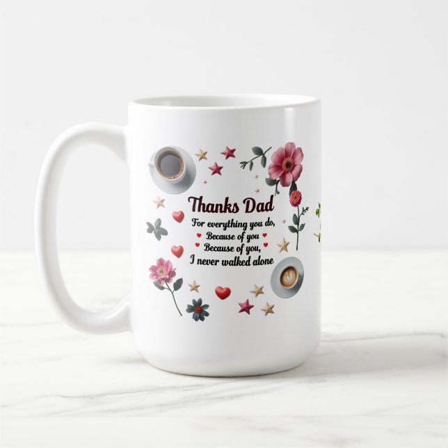 Merci Papa - Feather & Coffee Circle | Mug classiq (Gauche)