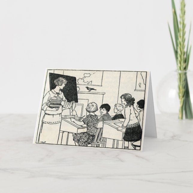 Merci personnalisable vintage Picture Teacher (Devant)
