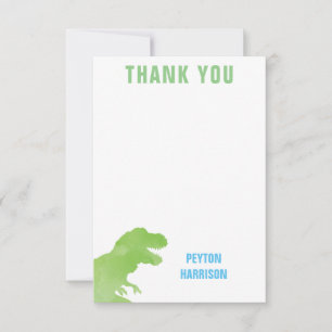 Merci personnalisé Dinosaure vert d'aquarelle