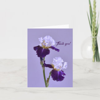 Merci Personnalisé Iris Violet ! Carte de note de