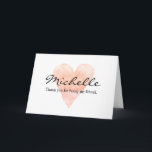 Merci personnalisé pour être mon amitié ami<br><div class="desc">Merci personnalisé pour être ma carte de voeux d'amitié ami. Coeur d'aquarelle rose corail vintage avec élégante typographie de script. Modèle classe pour amis et famille. Ajoutez votre propre nom,  expression,  devis,  dicton,  etc. personnalisés.</div>