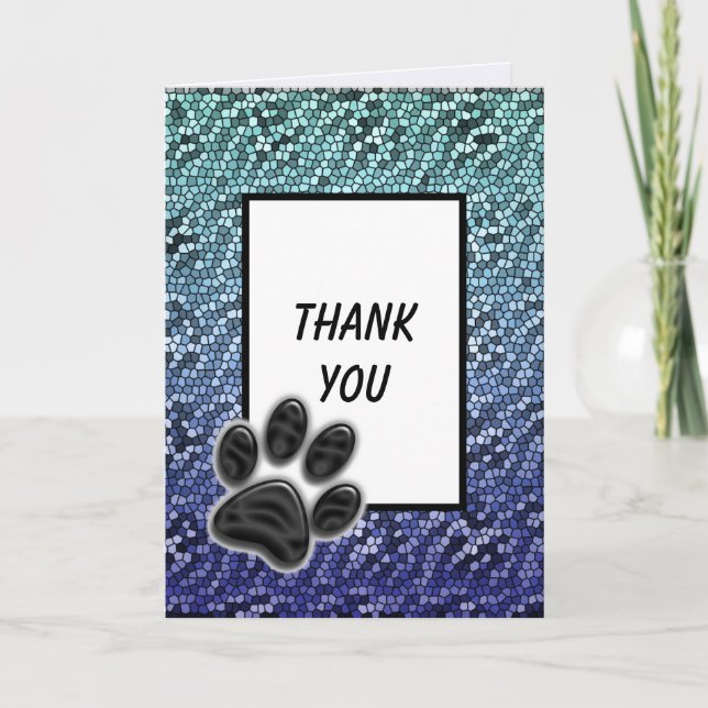 Merci Pet Sitter Blue Mosaic Carreaux Empreinte de (Devant)