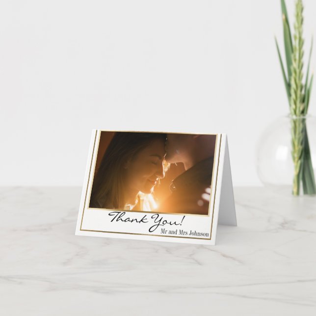 Merci Photo avec Bordure Dorée Élégante Chic (Devant)