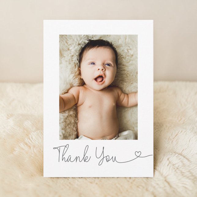 Merci photo bébé Coeur Baby shower moderne (Créateur téléchargé)