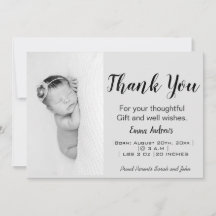 Merci photo bébé Faire-part de naissance