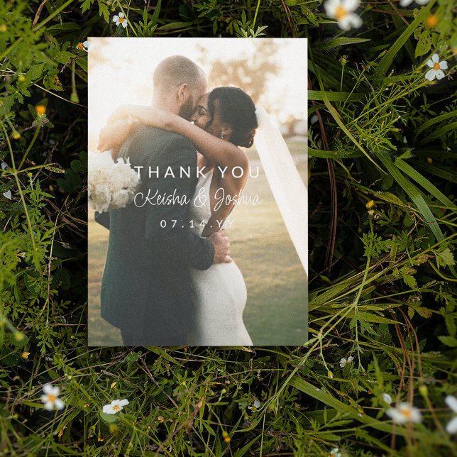 Merci photo de Mariage de script blanc romantique (Créateur téléchargé)