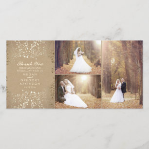 Merci photo de mariage élégant pour bébé d'or