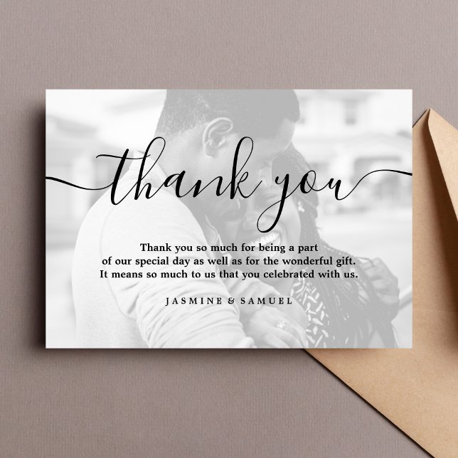Merci photo de mariage personnalisée (Wedding Thank You Card)