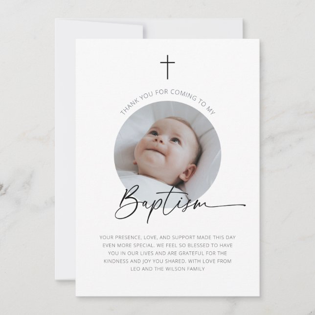 Merci photo du baptême (Devant)