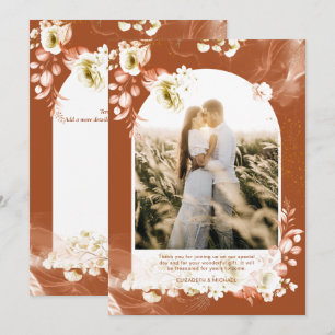 Merci photo floral en terre cuite moderne