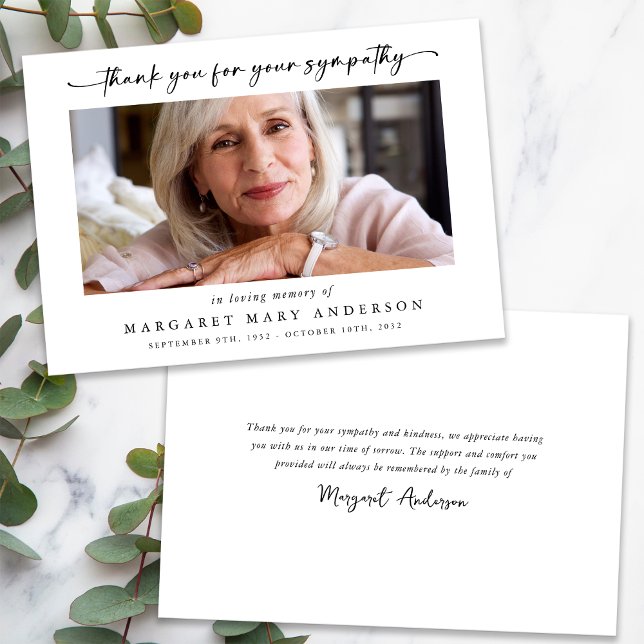 Merci Photo Funéraire Pour Votre Carte Sympathique (Créateur téléchargé)
