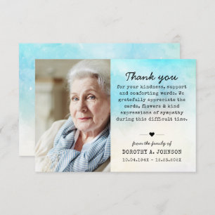 Merci Photo Funéraire Sympathie Grief Carte de per