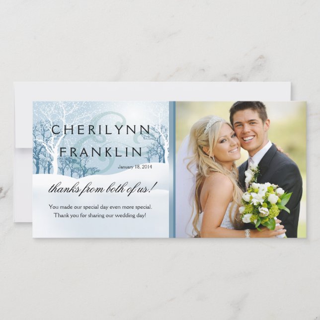 Merci photo hiver neige bleu glace (Devant)