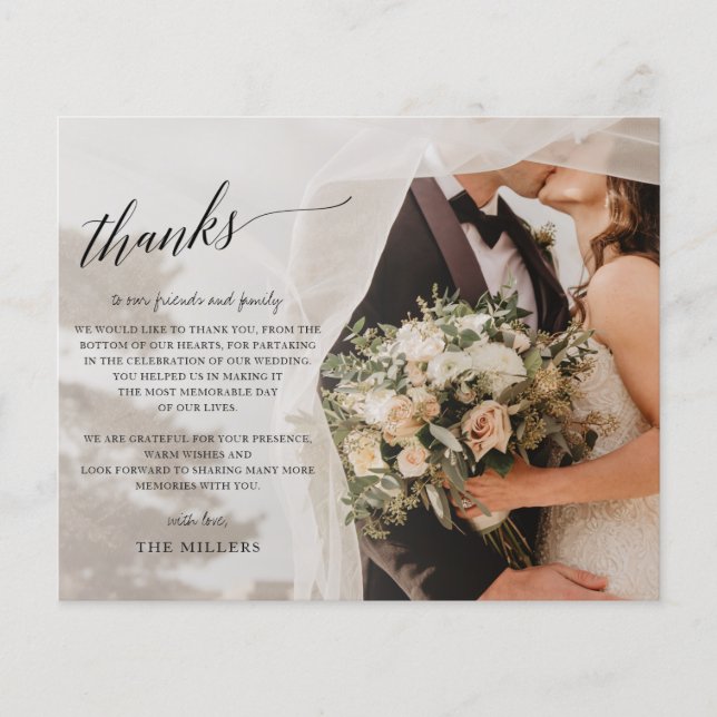 Merci photo manuscrite de script simple Budget (Devant)