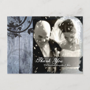 Merci Photo Mariage Carte postale Rustic Barne