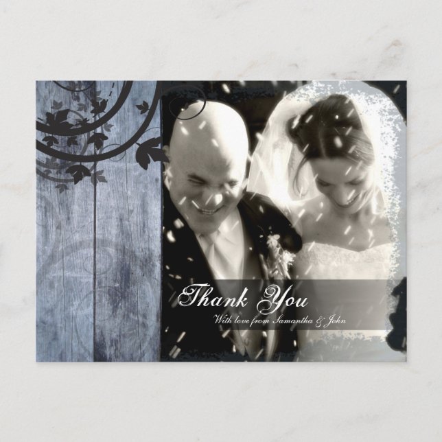 Merci Photo Mariage Carte postale Rustic Barne (Devant)