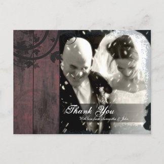 Merci Photo Mariage Carte postale Rustic Barne