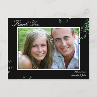 Merci Photo Mariage Carte postale Vert Floral