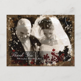 Merci Photo Mariage Carte postale Vintage Brown